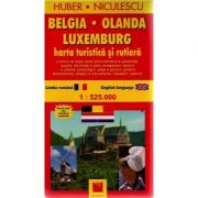 Belgia-Olanda-Luxemburg. Harta turistica si rutiera (Huber Kartographie)