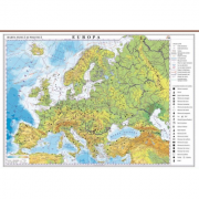 Europa. Harta fizica si politica 1400×1000 mm cu sipci (GHC1F14) librariadelfin.ro
