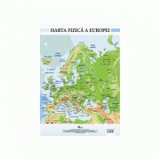 Harta fizica a Europei – Plansa format A2 librariadelfin.ro