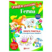 Carte de colorat. uneste punctele. ferma