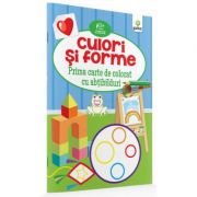 Prima carte de colorat cu abtibildur. Culori si forme
