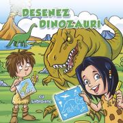 Desenez dinozauri – cu sabloane (carte de colorat)
