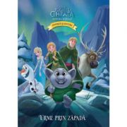 Regatul de gheata. aurora boreala. urme prin zapada - disney