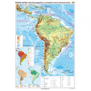 America de Sud. Harta fizico-geografica si a principalelor resurse naturale de subsol (CR-3114A-120×160 cm) librariadelfin.ro imagine noua