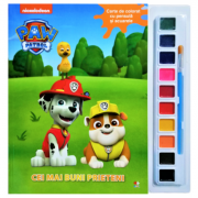 Patrula catelusilor. cei mai buni prieteni. carte de colorat cu pensula si acuarele