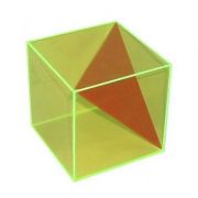 Cub in sectiune triunghiulara din plexiglas Rechizite scolare. Materiale didactice prescolari. Dezvoltarea cognitiva. Figuri geometrice 3D imagine 2022