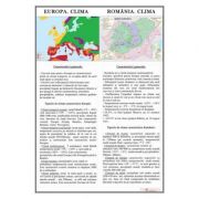 Europa. Clima/ Romania. Clima – Plansa 700x1000mm, cu sipci (GP9) librariadelfin.ro