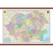 Romania si Republica Moldova. Harta administrativa 1400×1000 mm (GHR5CD) librariadelfin.ro