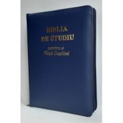 Biblia de studiu pentru o viata deplina. Editie de lux, coperta piele bleumarin cu fermoar, aurie, index de cautare, LPI166 La Reducere aurie imagine 2021