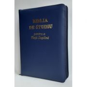 Biblia de studiu pentru o viata deplina. Editie de lux, coperta piele bleumarin cu fermoar, aurie, index de cautare, LPI166