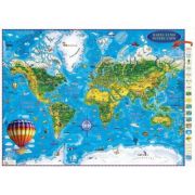 Harta Lumii pentru copii, proiectie 3D, 450x330mm (3DGHLCP45) librariadelfin.ro imagine 2022