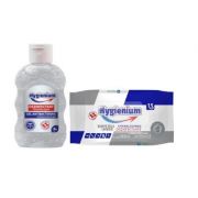 Pachet dezinfectanti maini si suprafete: Hygienium Gel dezinfectant maini VIRUCID 50 ml, avizat de Ministerul Sanatatii si Hygienium Servetele umede d Rechizite scolare. Dezinfectanti imagine 2022