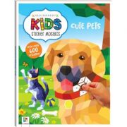 Kaleidoscope kids sticker mosaics. cute pets