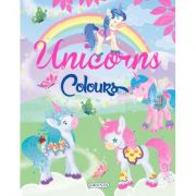Carte de colorat. Unicorns Colours – verde librariadelfin.ro