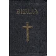 Biblia foarte mica, 043, coperta piele, neagra, cu cruce, margini aurii, repertoar