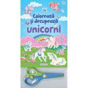 Coloreaza si decupeaza unicorni (albastru)