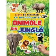 Carte de activitati cu autocolante. Animale din jungla