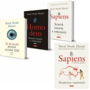 Pachet format din 4 titluri Homo Sapiens, Homo deus, 21 de lectii pentru Secolul XXI, Sapiens. O istorie grafica – Yuval Noah Harari Deus