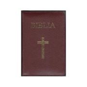 Biblia mare, 073, coperta piele, grena, cu cruce, margini aurii, repertoar librariadelfin.ro