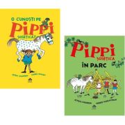 Pachet format din 2 carti O cunosti pe Pippi Sosetica?, Pippi Sosetica in parc - Astrid Lindgren