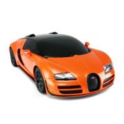 Masina cu telecomanda Bugatti Grand Sport Vitesse portocaliu cu scara 1 la 24, Rastar (Portocaliu)