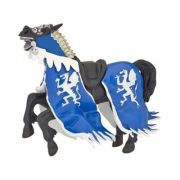Figurina Calul Regelui cu blazon Dragon, albastru, Papo librariadelfin.ro