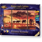 Kit pictura Schipper pe numere, Africa-Drumul elefantilor, 3 tablouri, Schipper Africa-Drumul