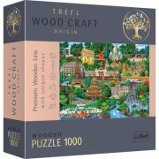 Puzzle din lemn obiective turistice faimoase din Franta 1000 de piese