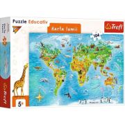 Puzzle educational harta lumii 104 piese librariadelfin.ro
