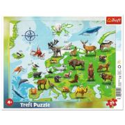 Puzzle harta Europei cu animale, 25 piese librariadelfin.ro
