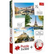Set puzzle 3x500 venetia paris si saint-michel