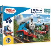 Puzzle Thomas locomotive in viteza 15 piese, Trefl