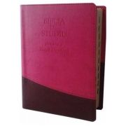 Biblia de studiu pentru o viata deplina. Editia de lux, coperta piele ecologica roz-maro, LPI010 Biblia poza 2022