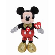 Jucarie plus Beanie Babies Disney Mickey cu sclipici si sunete, Ty, 20 cm