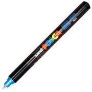 Marker UNI PC-1MR 0. 7 mm, varf metalic fin, albastru metalizat, Posca (M484)