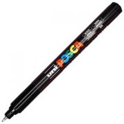 Marker UNI PC-1MR 0. 7 mm, varf metalic fin, negru, Posca