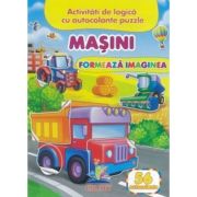 Masini. formeaza imaginea + 56 autocolante. activitati de logica cu autocolante puzzle