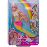 Papusa Barbie Dreamtopia sirena isi schimba culoarea accesorii poza 2022