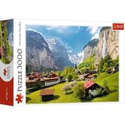 Puzzle 3000 piese, Orasul Lauterbrunnen Elvetia, Trefl 3000