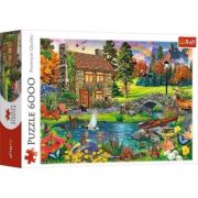 Puzzle 6000 piese, Casuta din munti, Trefl 6000 poza 2022