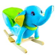 Elefant Balansoar pentru bebelusi, lemn + plus, albastru, 60x34x45 cm image9