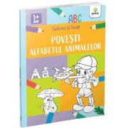 Alfabetul animalelor si povesti. colorez si invat
