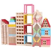 Set 150 de cuburi din lemn de constructie creativa image10