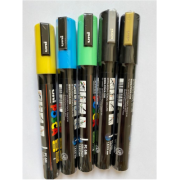 Set cu 5 markere colorate UNI PC-5M, 2. 5 mm, Posca, 9149