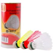 Set 3 fluturasi badminton, plastic, cu cap pluta, multicolor, RCO