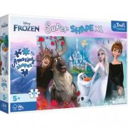Puzzle Primo Super shape XXL 104 Disney Frozen. Lumea Annei si a Elsei, Trefl