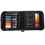 Mapa pvc uniball echipata cu 36 cu markere, pl, 22x19x8 cm, posca (m1526)