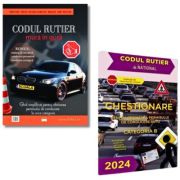 Pachet Codul Rutier mura in gura. Ghid simplificat + Chestionare pentru obtinerea permisului auto