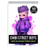 Carte de colorat pentru adulti, 50 de ilustratii Chibi Street Boys