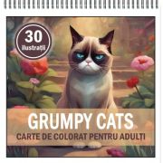 Carte de colorat, 30 de ilustratii, Grumpy Cats